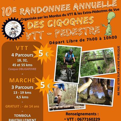 10e RANDONNEE ANNUELLE VTT & MARCHE DES CIGOGNES - DIMANCHE 17 JUIN 2018 (VUE - 44640)