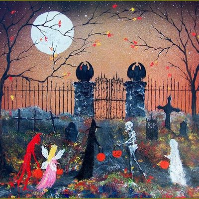 Halloween et sorcières en peinture et illustrations -  Terri Ann Foss - sorcières