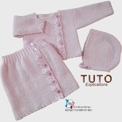 TUTO tricot bébé, tutoriel, Patron layette bb à tricoter pdf