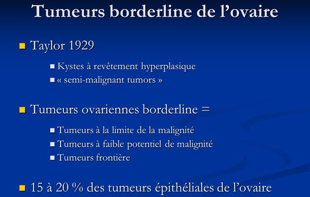 Tumeur borderline ovaire