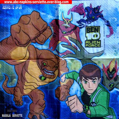 BEN 10/monstre/dragon/héros/disney/gif/clipart/serviette/papier/servietten/napkins/