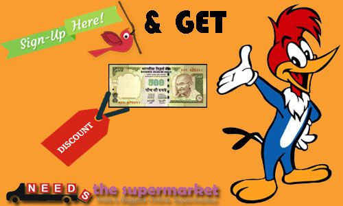 Get 500/- Discount on online groceries Shopping in Needs the Supermarket