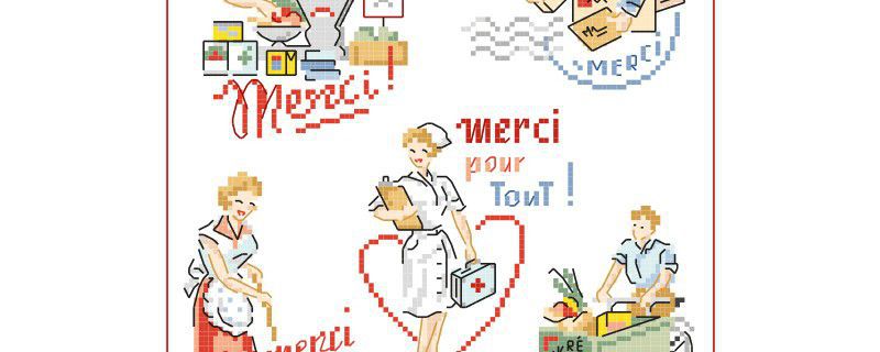 'Merci':grille gratuite ches Les Brodeuses Parisiennes