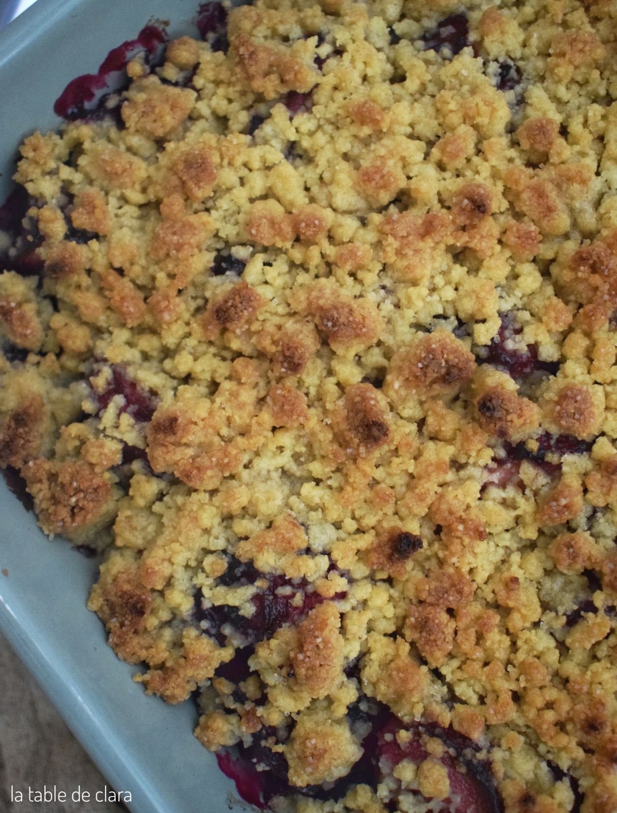 Crumble pommes myrtilles