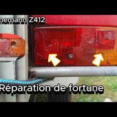 Réparation de fortune d'un feu arrière de remorque cassé, HEINEMANN Z412