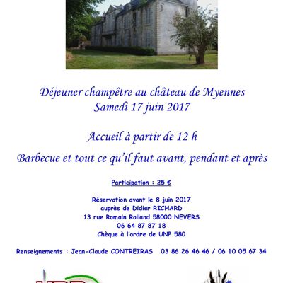 INVITATION A LA JOURNEE CHAMPETRE DE LA SECTION 580 DE LA NIEVRE