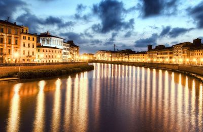 Italie - Nuit de Pise - Toscane - Lumières - Reflet - Photographie - Wallpaper - Free