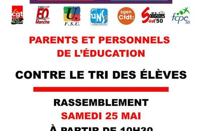 Education : mobilisation unitaire à Cherbourg - samedi 25 mai, 10h30