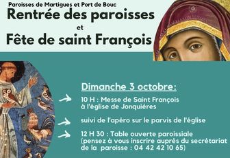 DIMANCHE 3 OCTOBRE : FÊTE DE SAINT FRANÇOIS À MARTIGUES 