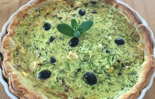 Tarte à la Grecque courgettes fêta olives 