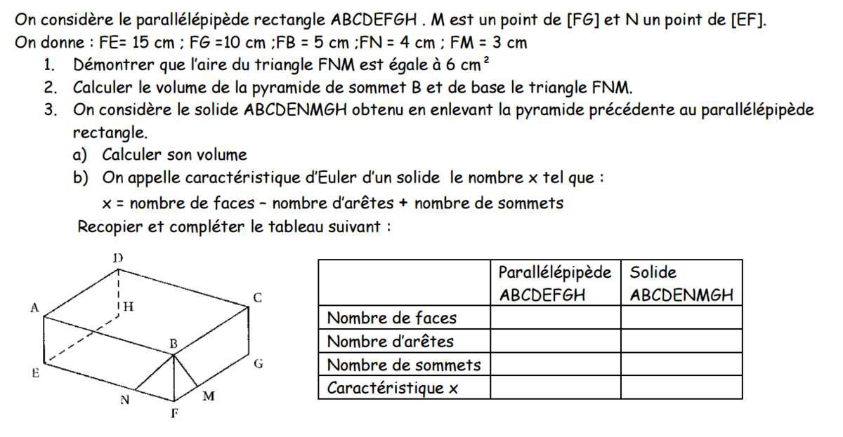 On considère le parallélépipède rectangle ABCDEFGH