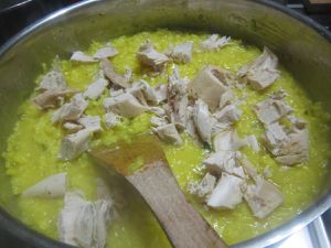 risotto au poulet cremeux au safran et tartuffata 