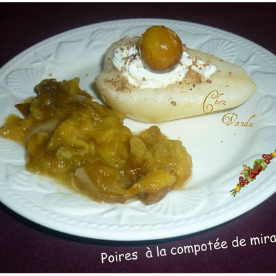 Poire à la compotée de mirabelles 