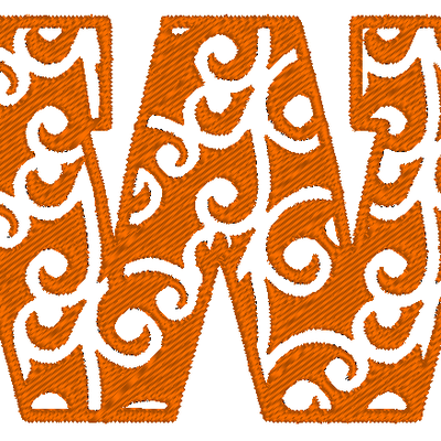 ABC arabesque minuscule, la lettre W 🌼