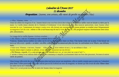 #CalendrierAventLittéraire2017 Texte du 11 Décembre :) 