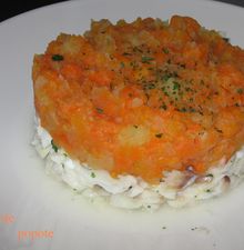 Hachis de poisson et son écrasé de carotte