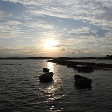 Coucher de soleil au dessus des près salés...