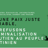 Pour une paix juste et durable, nous refusons la criminalisation du soutien au peuple palestinien - Front Syndical de Classe