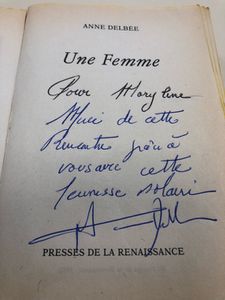 Anne Delbée, Une Femme, Le Livre de Poche 