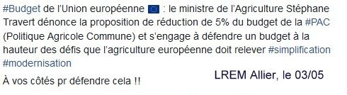 Réduction du budget de la PAC