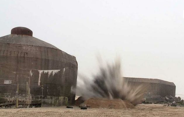 Pétardement d'un dépôt sauvage de munitions à Oye-Plage (62)