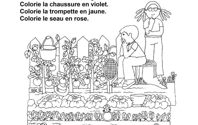 atelier lecture: Je lis je colorie je dessine CP ou début CE1, le potager