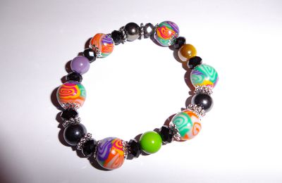 Bracelet fimo multicolor