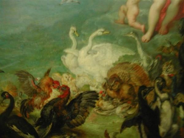 Painting showing birds at the &quot;Mus&eacute;e du Louvre&quot;