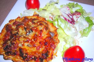 Tartelettes d'aubergines au thon thym-romarin gratinées