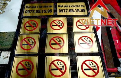 Bảng cấm hút thuốc từ chất liệu inox