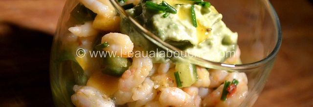 Verrine Crevettes, Mangue & Guacamole