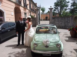 Auto Matrimonio Epoca Fiat 500/d cabrio del 1963