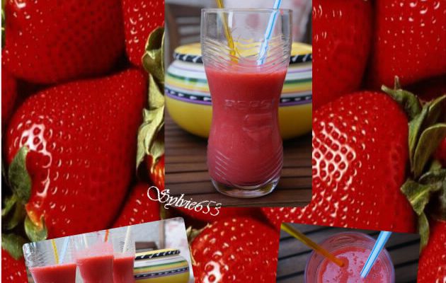 Smoothie fraise banane sorbet citron