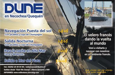TEMPORADA 2012: paseo en velero en Quequen/Necochea
