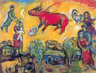 Arts visuels: Les vaches rouges de Chagall et de Mary Poppins! 