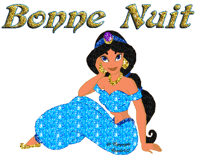 Bonne nuit Jasmine Princesse Disney Gif scintillant Gratuit