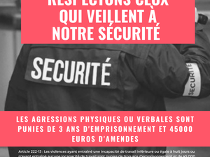 Télécharger des affiches de prévention (agressions d'agents de sécurité)