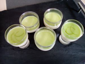 panna cotta menthe, citron vert coulis mojito (avec et sans alcool)