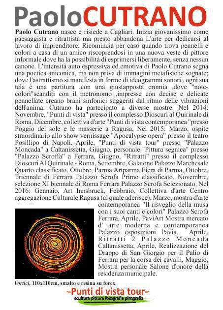 Biografie degli artisti che espongono alla Mostra internazionale "Punti di vista tour" a Cagliari