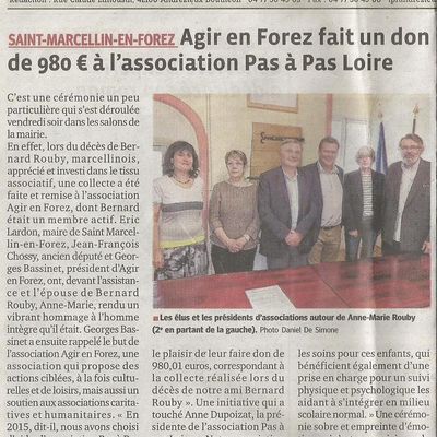 Un don très généreux de l'association Agir En Forez