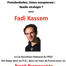 Fadi KASSEM, co-secrétaire national du Pôle de Renaissance Communiste en France, à Perpignan le 25 juin 2021 pour un débat sur l'Union Européenne et les élections présidentielles de 2022