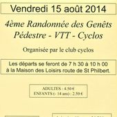 Flyer : rando-des-genets, le 15/8/2014 (Ref. : 34294)