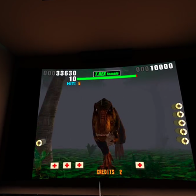 Jouer à Lost World - Jurassic Parc Arcade, par Séga, en 2024 et en VR :)