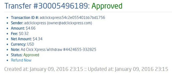 Withdrawal proof # 36 - AdClickXpress