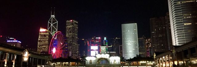 Hong Kong harbour by night