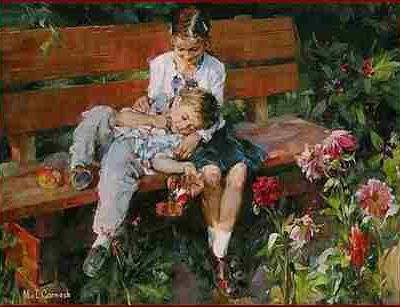 "Enfants et fleurs" par les grands peintres (101)