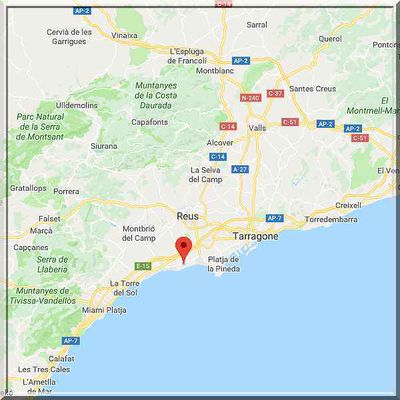 Espagne - Vilafortuny - Position château sur carte