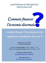 « Comment financer l’économie pour sortir de la crise ? »