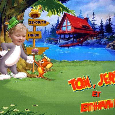 Invitation 6 ans Bébé loup : Tom & Jerry