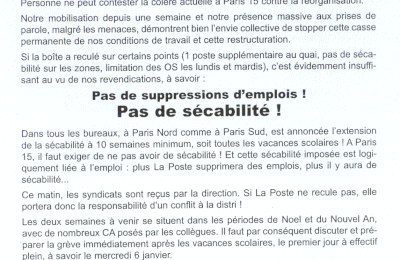 Grève en préparation à Paris 15e